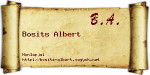 Bosits Albert névjegykártya