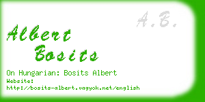 albert bosits business card